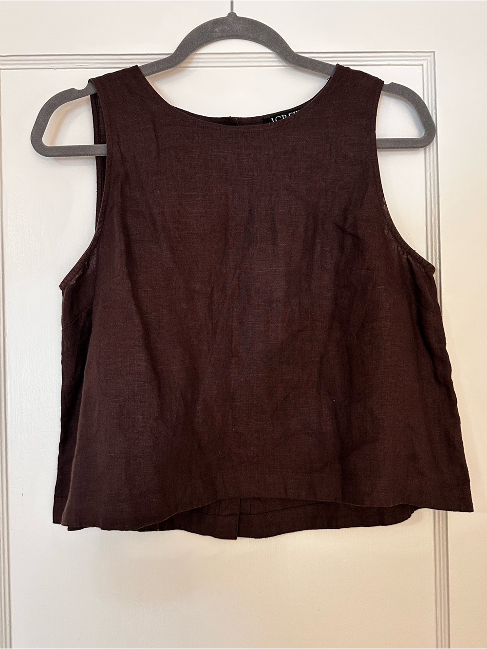 J. Crew Dark Brown Linen Tank Top